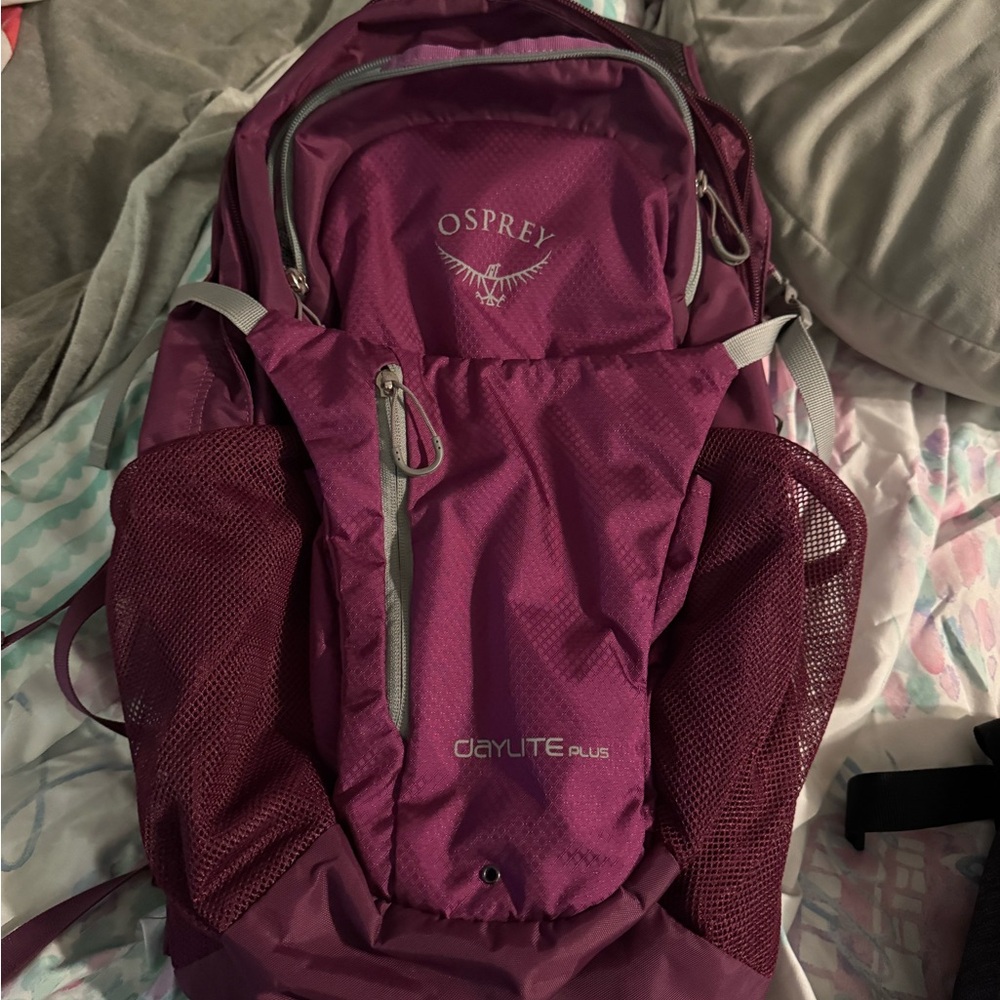 Osprey Purple Hiking Backpack with Padded Straps